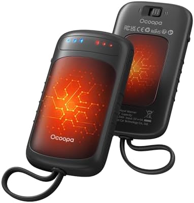 OCOOPA Handwärmer Elektrisch, Beidseitige Erwärmung, 2s Sofortwärme, 8 Std. Laufzeit, 67g leicht, Wiederverwendbar Taschenwärmer für Camping, Jagen, Pendeln, Geschenke für Männer,