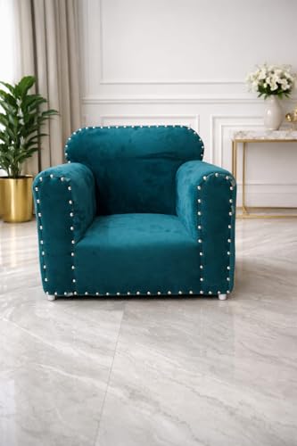 Image of Claudia Baby Sofa - Comfortable Kids Sofa Chair for 1 to 8 Years | Plush Kids furnishings | Club Childrens Chair - Teal Green Color