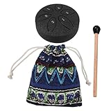 BESTonZON Stahlzungentrommel Für Draußen Taschentrommel Als Musikinstrument Tragbare Mini-stahlzungentrommel Regentrommel Für Erwachsene Und Junge Mädchen Metallhandtrommel