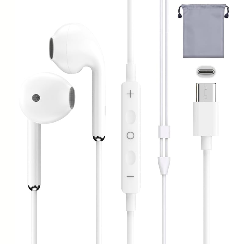 iphone イヤホンマイク タイプc 有線 マイク付き 純正 【2026最新傑作・音質強化版・HIFI音質】 音量調整 クリア通話 重低音 遅延なし ステレオイヤフォン 騒音低減 絡み防止 人間工学 快適な装着感 小型·軽量 純正iphone 17/17 pro/16/16e/15/ipad/Xperia対応 usb-c対応 有線イヤホン タイプc typec イヤフォン リモコン付き