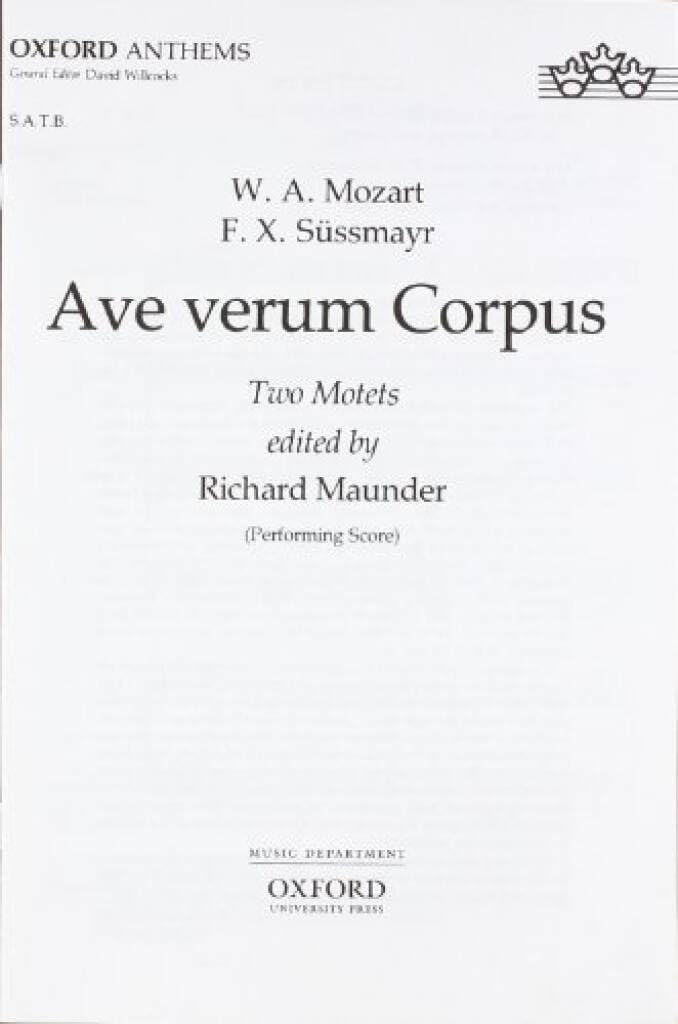 Ave verum corpus: Vocal score