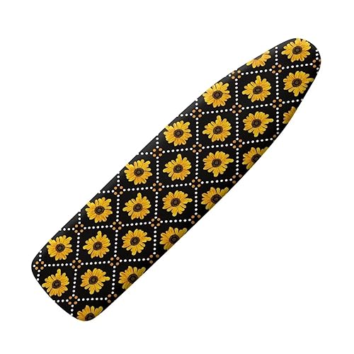 Psesaysky Sunflowers Ironing Board Cover and Pad Ventilate Resist Thanksgiving Ironing Board Cover with Elastic Edge Thick Soft Fall Table Top Ironing Board Cover