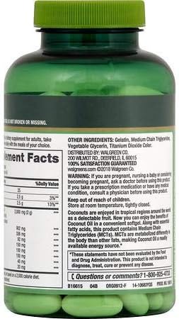 Finest Nutrition Coconut Oil with Lauric Acid, 1000mg, 120 Softgels