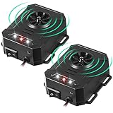 2 Pack Ultrasonic Rodent Repellent for Car Engines Under Hood Animal Repeller Rat Deterrent Mouse Blocker with LED Strobe Lights Car Truck RV Rodent Defense Vehicle Protection(Black)