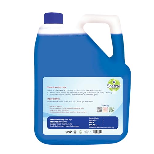 Image of Shatras Home Care 10X Extra Cleaning Power Toilet Cleaner - 5 Liter | Eliminates 99.9% of Germs | Tough Stain Remover & Odor Control | Extra Strength Formula