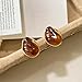Kaibig 3 Pairs Fashion Stud Earrings for Women Gold Oval Round Rope Stud Trendy Brown Earrings Set Perfect for Wedding Prom Party Daily Wear Elegant Jewelry Gifts for Her