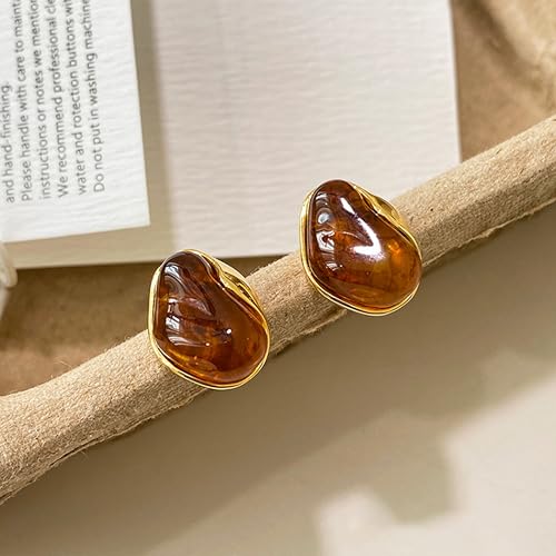 Kaibig 3 Pairs Fashion Stud Earrings for Women Gold Oval Round Rope Stud Trendy Brown Earrings Set for Wedding Prom Party Daily Wear Elegant Jewelry Accessories by Kaibig - Image 2