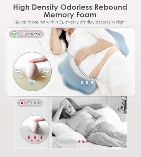 Image of Memory Foam Maternity Pillow for Sleeping, Pregnancy Pillows Support for Back Belly HIPS, Adjustable Travel Wedge Pillow for Pregnant Women, Side Spleeping Pregnant Pillows with Pillowcase