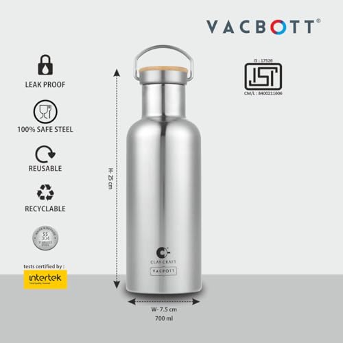 Image of Clay Craft Vacbott Melissa Double Walled|18 Hours Hot and 24 Hours Cold Water Bottle Vacuum Insulated Flask Bottle|1 Pcs, 860ml Bottle for Gym|Travelling|BPA-Free|BIS Certified|1Year Limited Warranty