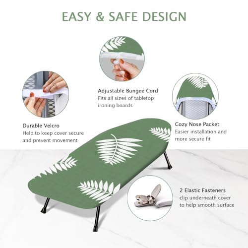 Image of SheeChung 12.5 inchx32 inch Small Ironing Board Cover and Pad,Fits Mini Table Top Ironing Board,Extra Thick Padding,Elastic Cord&Fasteners,Heat Resistance(Ironing Board Not Included)