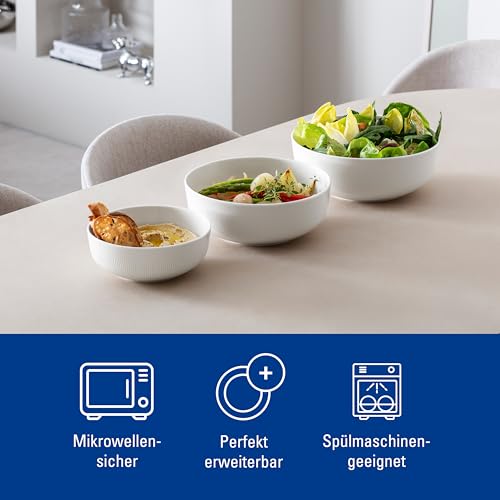 Villeroy & Boch - Insalatiera Afina in porcellana premium, grande bol per servire, Made in Germany, lavabile in lavastoviglie e adatto al microonde, impilabile, bianco - immagine 6