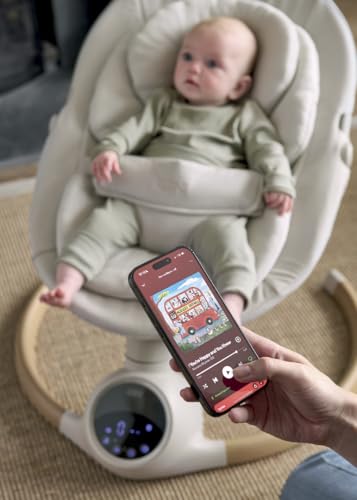 Miniatura 7 de Mamas Papas Alto Smart Baby Swing, Pantalla Táctil, Multivelocidad, Melodías, Bluetooth Y Control Remoto, Cachemira