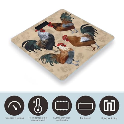 Báscula de baño digital con pantalla LCD y plataforma de vidrio templado miniatura 3