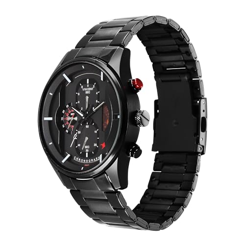 Image of Fastrack Opulence Quartz Chronograph Black Dial Black Metal Strap Watch for Guys - NT3315KM01