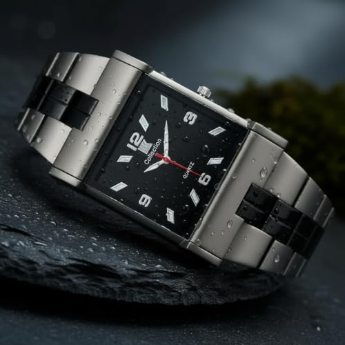 IIK COLLECTION Store IIK COLLECTION Rectangle Studded Dial Men's Watch - Image 4