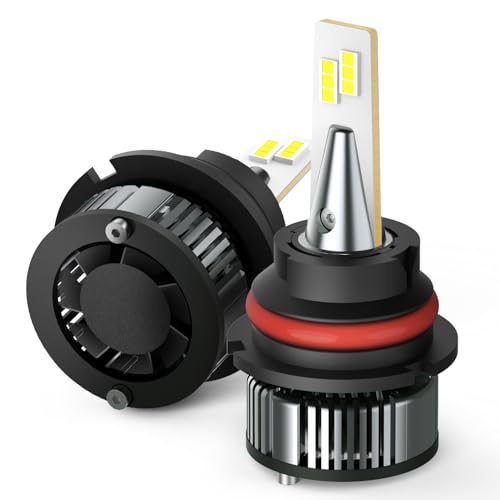Image of AUXITO 9007 H B5 LED Fog Light Bulbs, 6500K Cool White, 500% Brighter, 10 Mins Install, 50000 Hrs Life, Adjustable Beam, Pack of 2