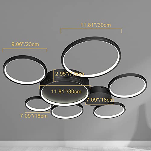 Plafoniera a LED, Lingkai 6 anelli 109W Lampadario...