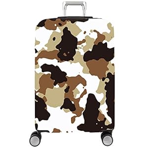 Koffer Hoes Voor Koffer,Reisbagagehoes Mode Khkai Zwart Militaire Camouflageprint Kofferbeschermer Dikker Elastische Spandex Trolleykoffer Beschermhoes Past 18 Tot 32 Inch Bagage, S (Past 18″, 21″ K