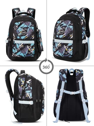 Image of Lavie Sport abstract Laptop Backpack | 36 Liters | Fits Upto 16 Inch | Laptop Compatiable | Rain Cover | Gift for Biys & Girls