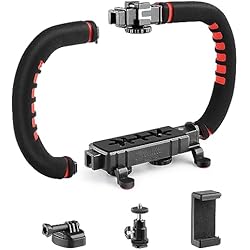 Estabilizador Para Camara De Video Zeadio Estabilizador de cámara compatibilidad para todos los teléfono Inteligente y videocámaras. Equipo de Video portátil con Agarre Plegable