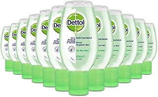 Dettol Hand Sanitiser Gel with Aloe Vera, Multipack of 12 x 50ml (Packaging May Vary)