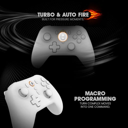 Image of Cosmic Byte Blitz Tri Mode Controller for PC, Hall Effect Triggers, 1000Hz Polling Rate, Adjustable Vibration, Turbo & Auto Turbo, Upgraded with Gyro, TMR Joystick, Software and Charging Dock Support (White)