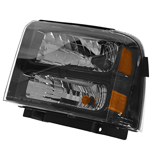 Image of TRQ Driver Side Headlight Assembly Compatible with 2005-2007 Ford F250 Super Duty F350 Super Duty Harley Davidson FO2502224