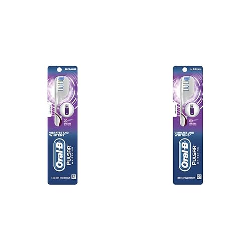 Oral-B Pulsar Whitening - Cepillo de dientes con batería, mediano, 1 unidad (paquete de 2)