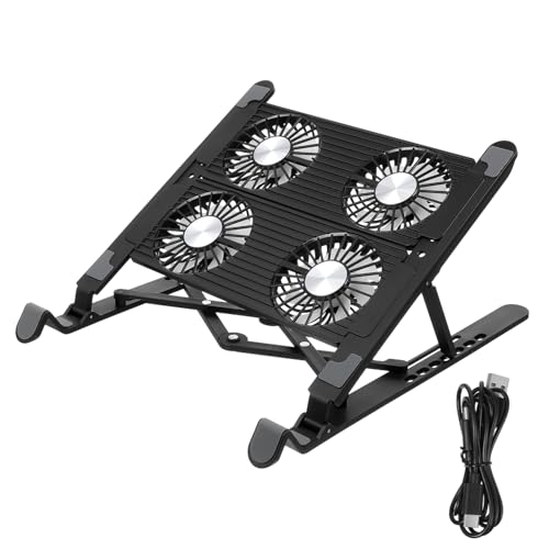 Soporte refrigerado para laptop portátil, elevador de escritorio con ventiladores silenciosos y eficientes para uso en casa y oficina miniatura 1