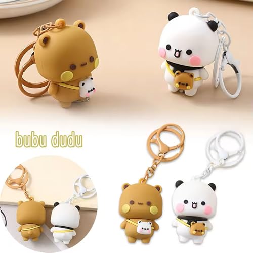 Lot de 2 porte-clés mignons BuBu Dudu Statue Ours Panda – vue 5