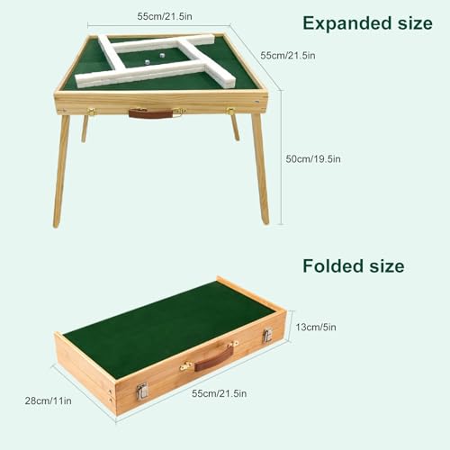 Mesa Plegable de Mahjong con Set de Fichas para 4 Jugadores miniatura 2