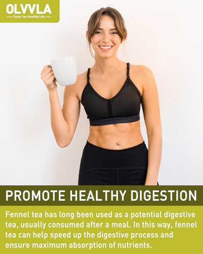 Image of Olvvla - Premium Fennel Tea Bags - 4g X 50 Count - 100% Pure Natural Whole Fennel Seeds - Sweet & Smooth - Non-GMO - Caffeine-free - Support Digestion & Promote Relaxation