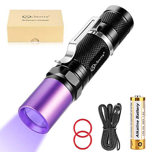 LIGHTFE Black Light UV Flashlight with LG UV 395nm LED Source UV Light for Pet Urine Stain Detector, Professional Jade and Amber Appraisal High Power UV Flashlight -  UV301-395nm