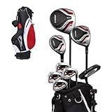Precise Complete Teen Golf Club Set for Ages 13–16 – Includes Titanium Driver, Stainless Steel Hybrid, 7–PW Irons, Putter, Stand Bag & 3 Headcovers – Graphite/Steel Shafts - Right Hand