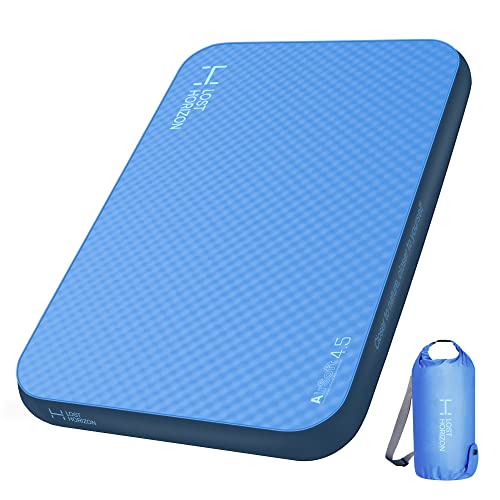 LOSTHORIZON Airsoft 4.5” Thick Self Inflating Sleeping Pad with Solid ...