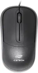 Mouse USB C3Tech Preto MS-35BK - Resolução de 1000 DPI, Plug and Play, Comprimento do Cabo de 1,10m, Compatível com: Windows Vista/7/8/8.1/10