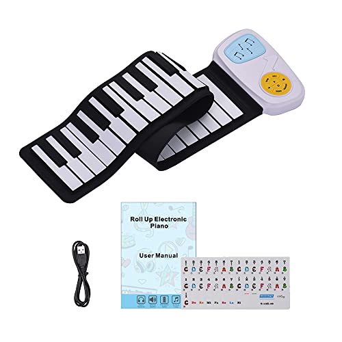SHUIYUE Portable 49-Key Silicon Clavier électronique Roll-Up Piano Haut-Parleur intégré avec Bande dessinée Autocollant… - Les Beatles, Paul McCartney, John Lennon, RIngo Starr, George Harrison SHUIYUE Portable 49-Key Silicon Clavier électronique Roll-Up Piano Haut-Parleur intégré avec Bande dessinée Autocollant… – Image 6