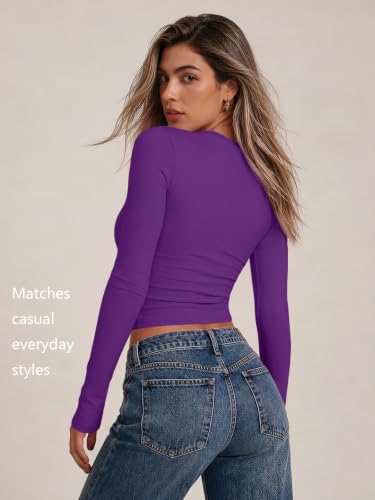 Image of Trendy Queen Womens Long Sleeve T Shirts Fall Fashion Basic Y2K Tops 2026