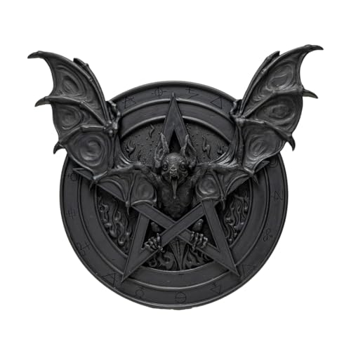 Pacific Giftware Black Bat Plaque with Pentagram and Mystical Symbols