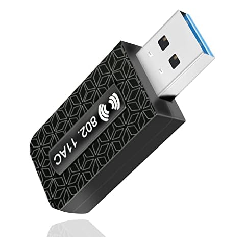 1300Mbps WiFi Dongle for PC: 5.8/2.4G Dual Band USB WiFi Adapter for Desktop PC, USB 3.0 PC WiFi Adapter, 802.11ac Wave2 MU-MIMO WiFi USB, Mini USB WiFi Dongle for Mac/Windows XP/Vista/10/8/7 Cover