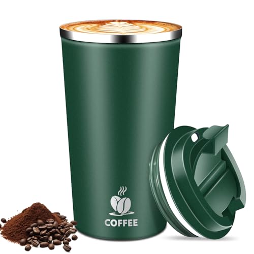 Hwawhin 17oz Insulated Travel Coffee Mug Flip Lid