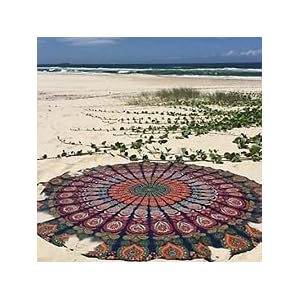 Indian mandala-tapijt, ronde strandhanddoek, boho picknickdeken, roundie yogamat, hippie worp, bohemian tafelkleed