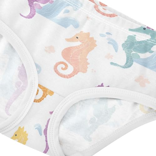 Wusikd Seahorses Waves Girls' Underwear Cotton Girls Briefs Soft Toddler Underwear 2T4