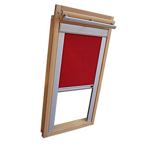 Hochwertiges Verdunkelungsrollo Rollo mit Seitenschienen für Velux DKL/DKU-EP GGU,GPU,GHU,GTU MK08 weinrot // Verdunkelungsrollo/Verdunkelungs-Rollo/Fensterrollo