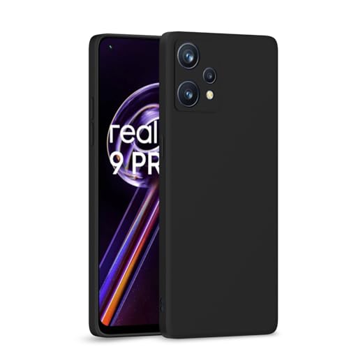 Image of Pikkme Back Cover for Realme 9 Pro Plus 5G /Realme 9 4G | Slim Soft Matte Silicone Cover with Camera Protection & Shockproof Bumper Case (Black)