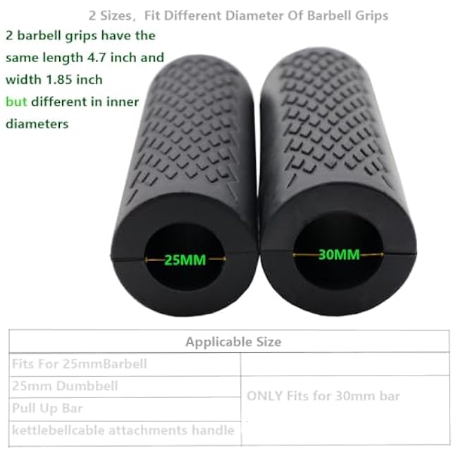 Barbell Grips Dumbbell Grips Thick Bar Grips Olympic Barbell Handle Gym Grips Strengthener Biceps Arm Training Fit 1.2 Inch/30mm Barbell Grips