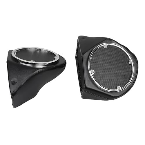 Parlantes traseros para moto 5.25 pulgadas cromado y negro miniatura 5