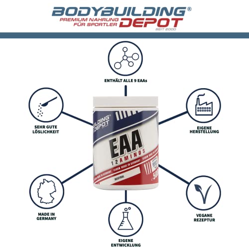 Foto von Bodybuilding Depot - EAA Pulver 500g - Cola | vegane Rezeptur | enthält alle wichtigen Aminosäuren | EAAs in hoher Konzentration
