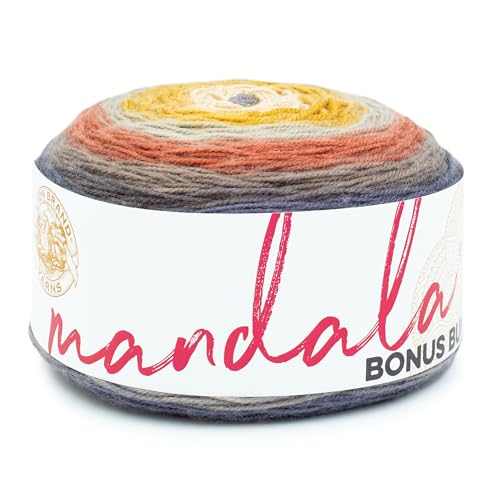 Lion Brand Yarn Mandala Bonus Bundle Yarn, Yarn for Knitting, Crocheting, and Crafting, 1 Cake, Centaur