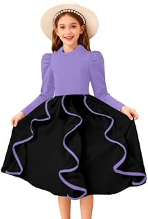 BOTGO Girl's Polyester Above Knee Frock | Round Neck Full Sleeves Dress for Baby Girls | Frock Dress Perfect for Dance Pra... Price In India